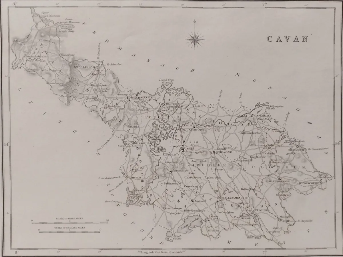 Cavan 1837 Antique Map Including Baronies - Image 1