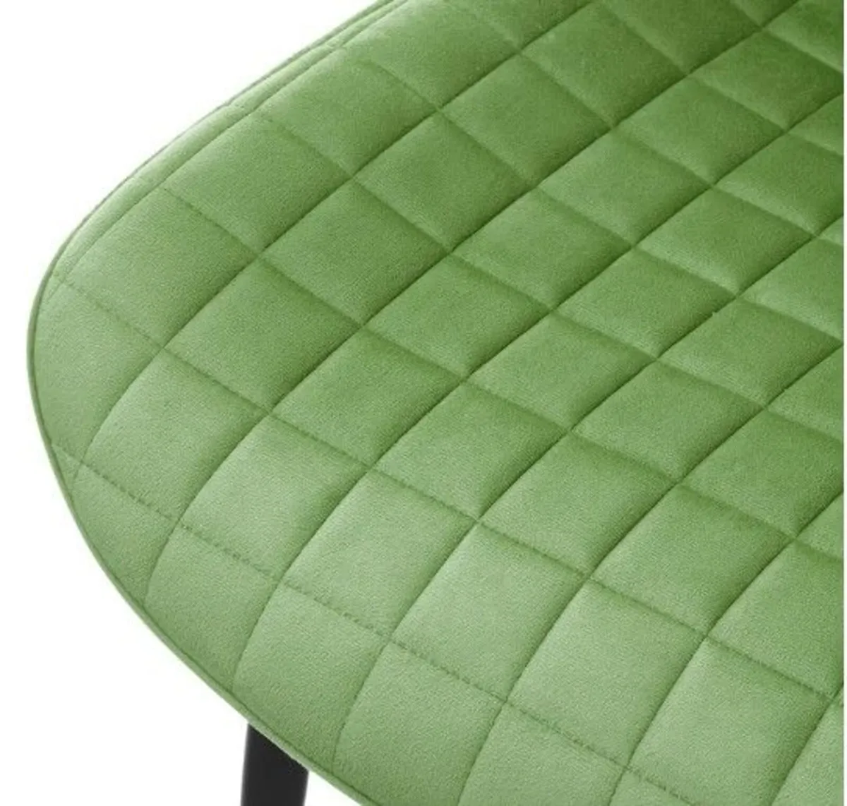 Set of 6 Sage Green Velvet Dining Chairs – Upholst - Image 4