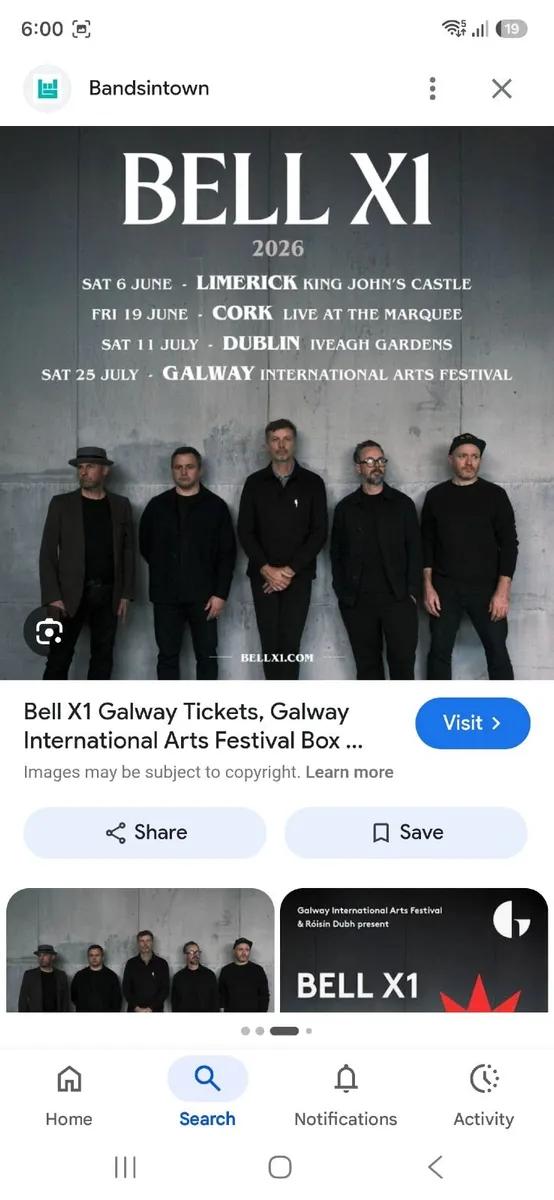 Bell X1 Concert tickets
