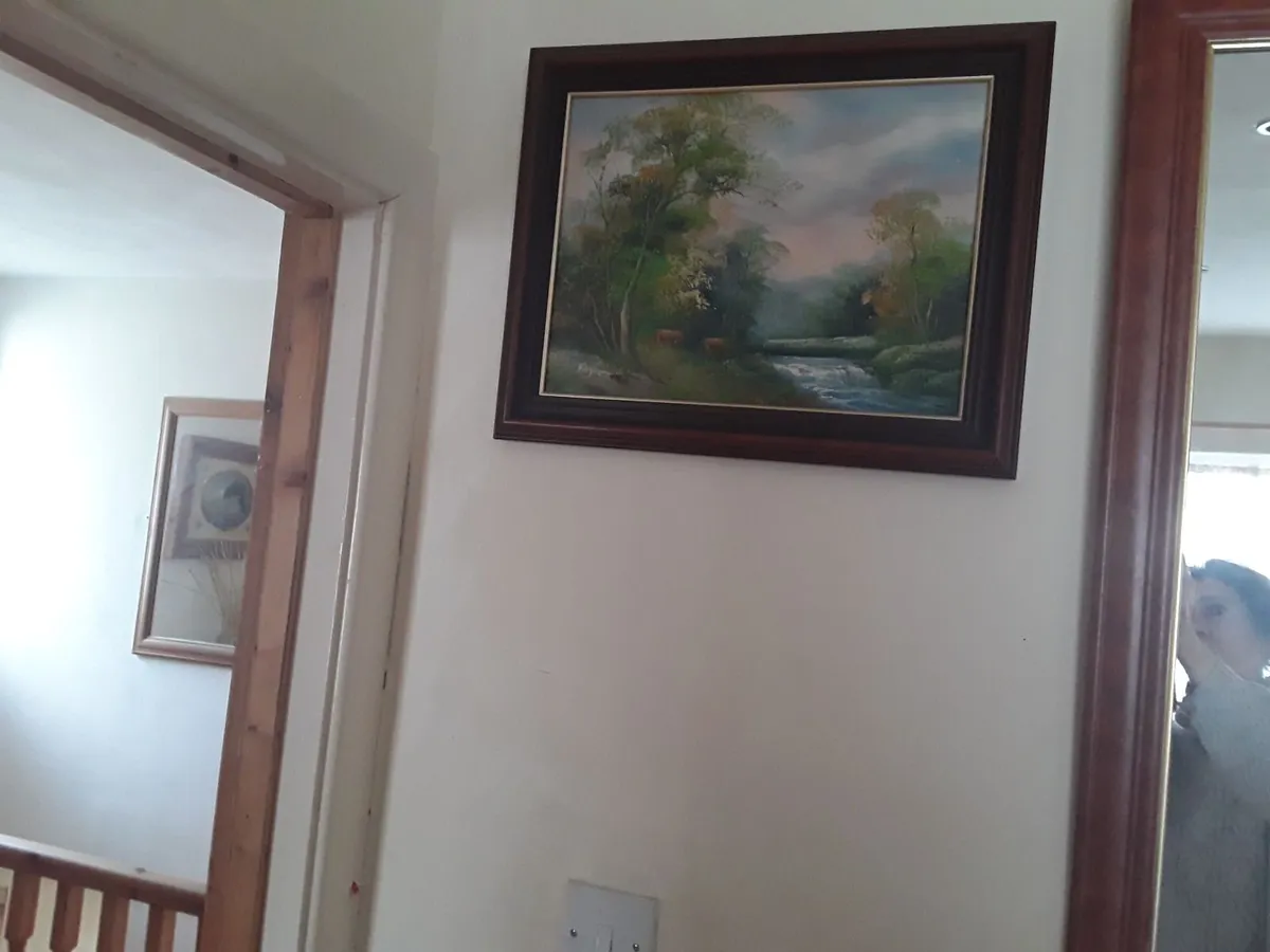 Lovely oil painting dark Brown pine frame - Image 2