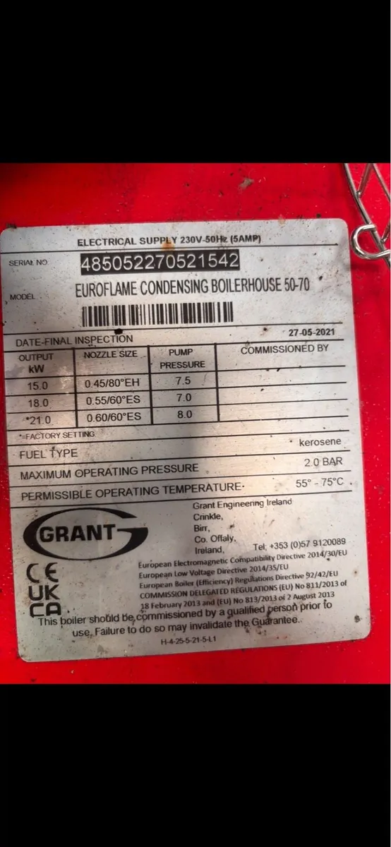 Grant condensing oil burner - Image 2