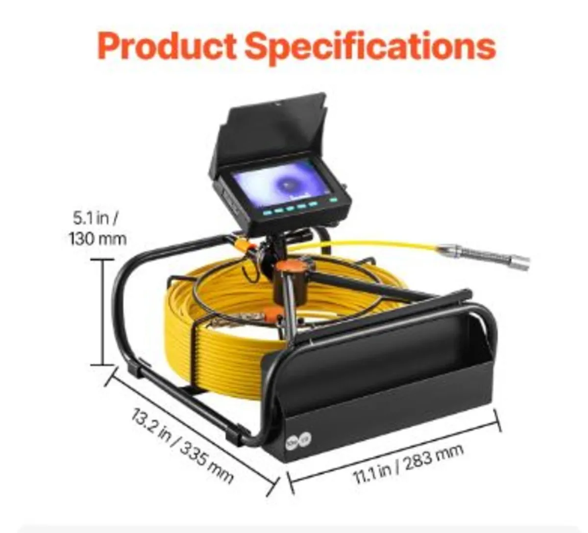 Sewer Camera, 98 ft/30 m,4.3-inch Drain Inspection - Image 4