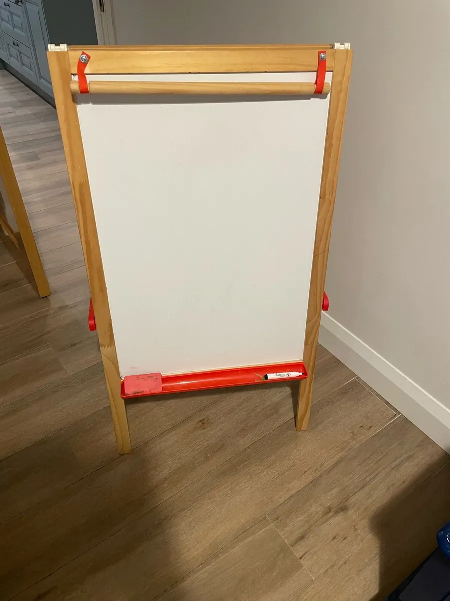 Wooden Easel and Chalkboard Set - Image 1