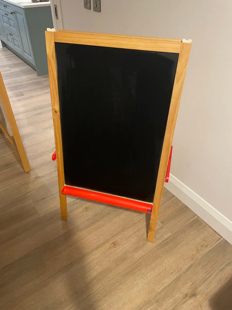 Wooden Easel and Chalkboard Set - Image 2