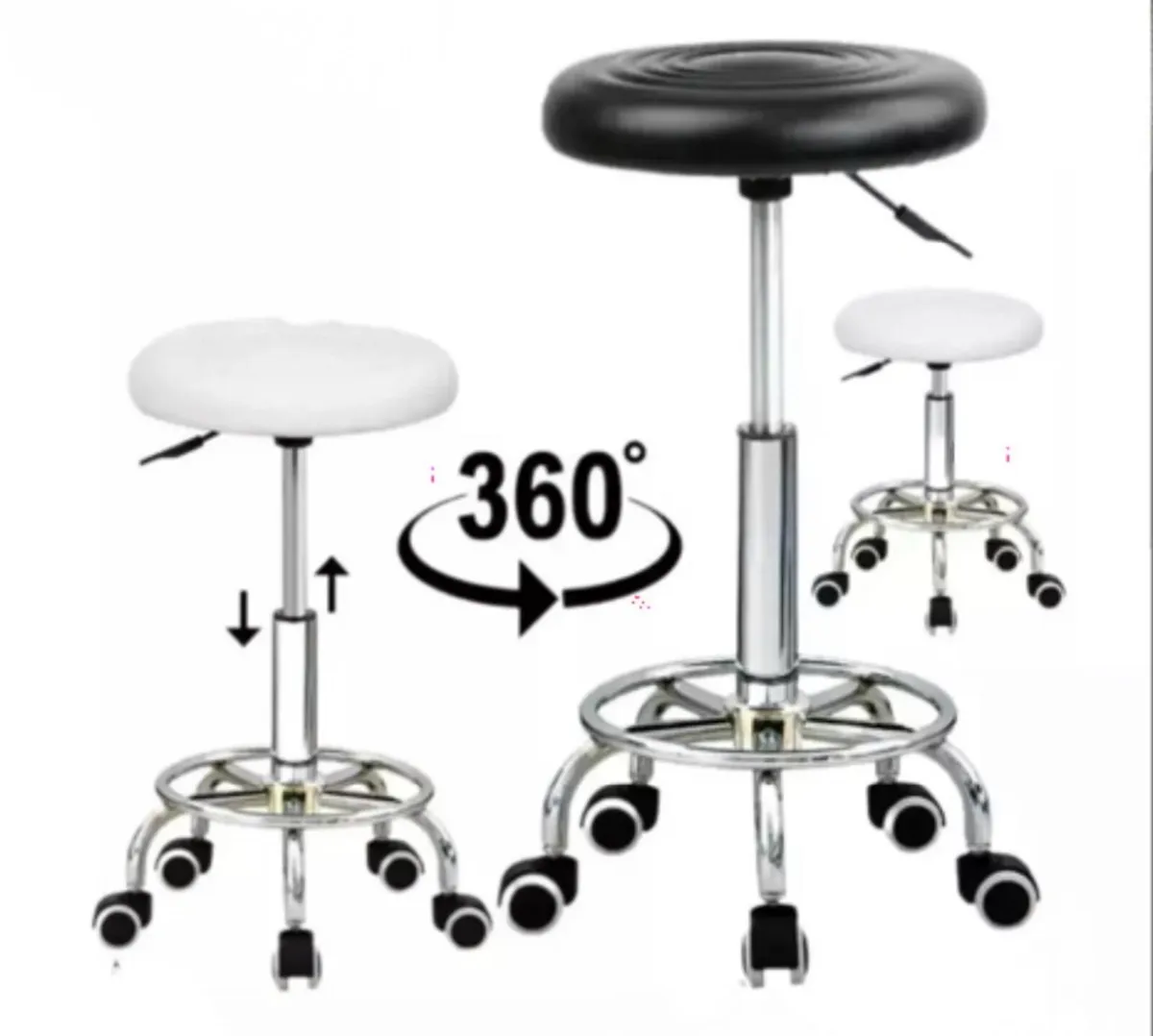 Salon Stool NEW Adjustable Swivel Chair on Wheels - Image 2