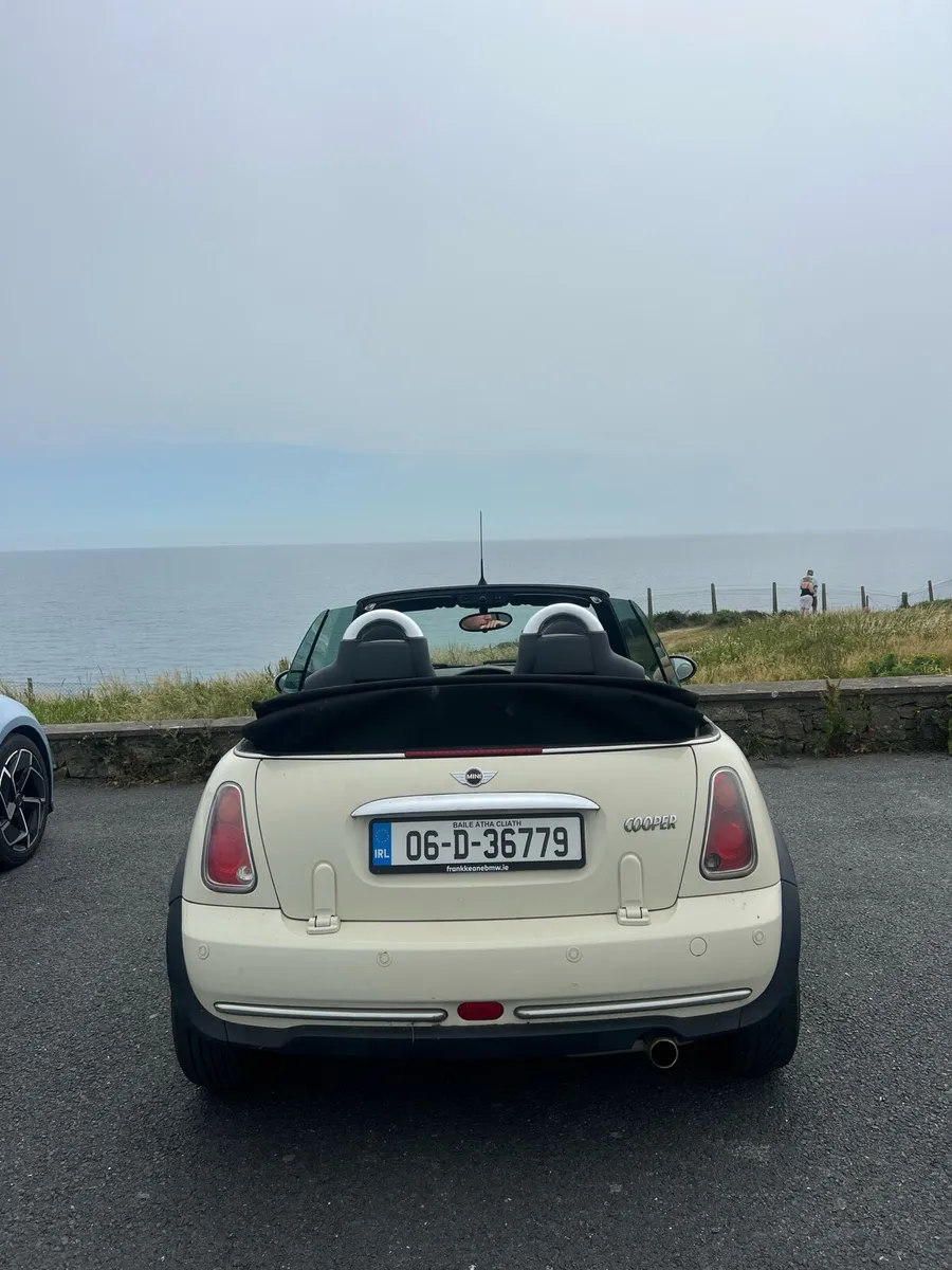 White Mini Cooper Convertible Car - Image 2