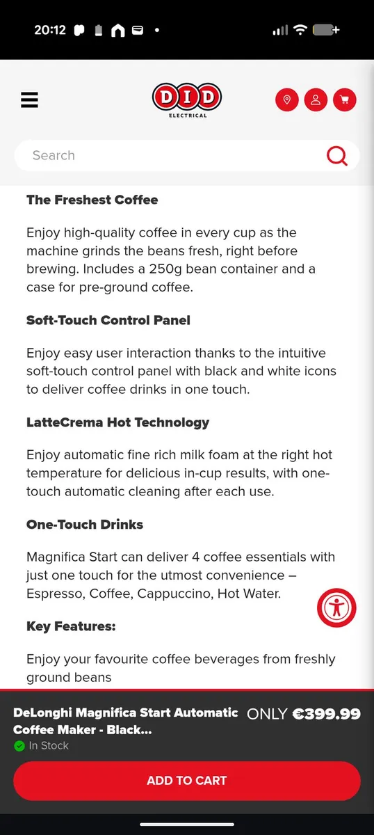 New Delonghi magnifica automatic coffee machine - Image 4