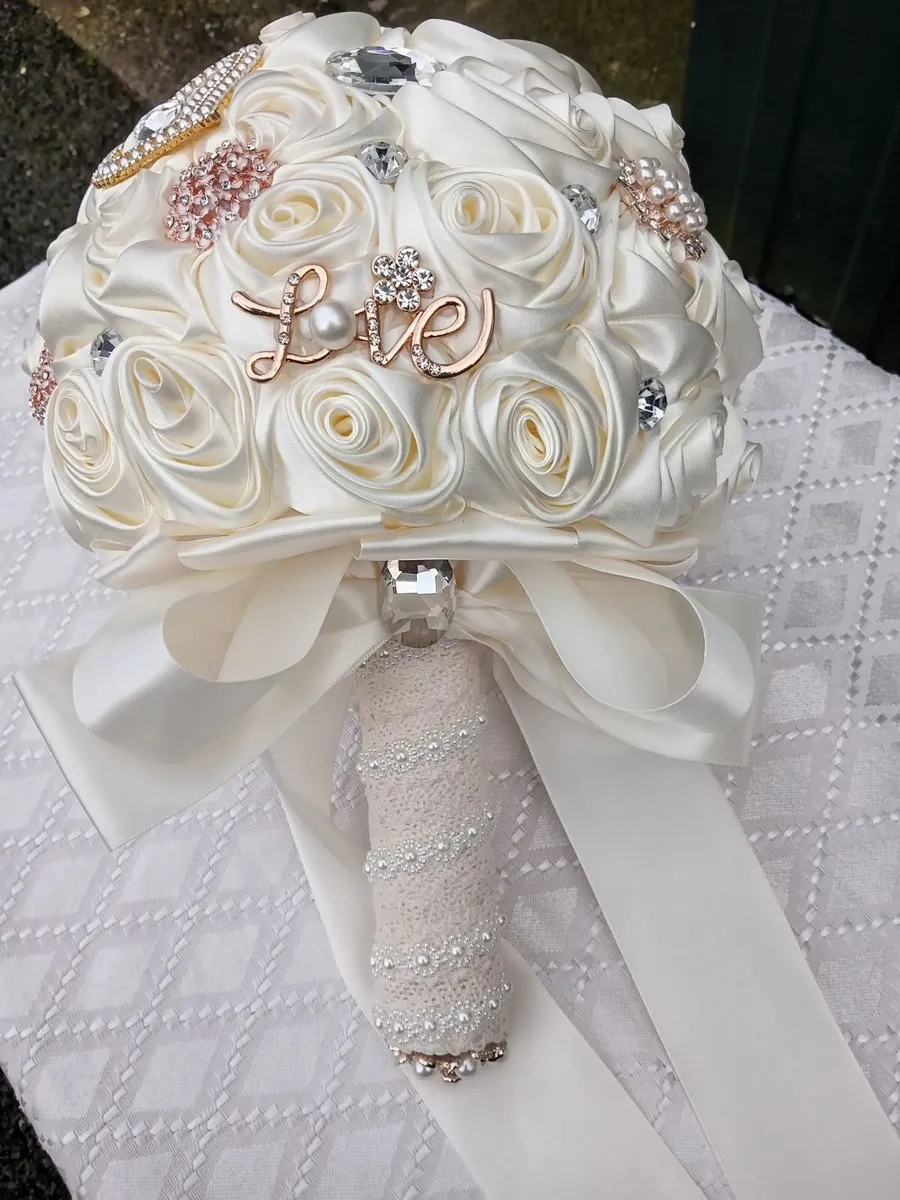 Diamonte and Pearl Wedding Bouquet - Image 2