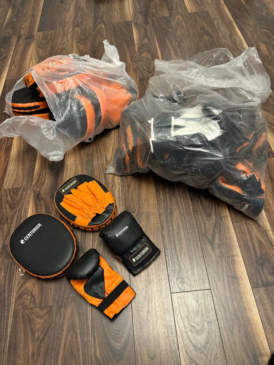 Boxing gloves and pads