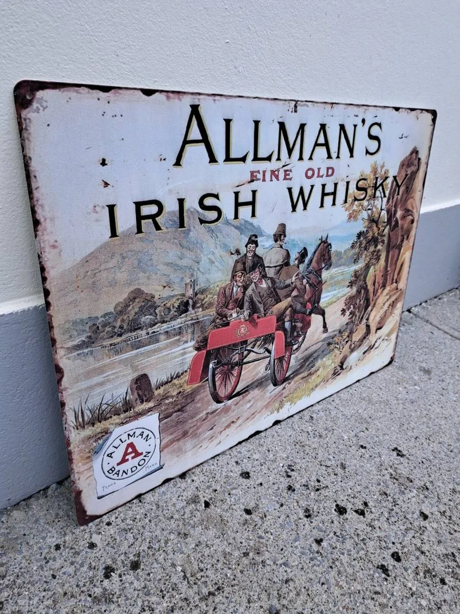 Allmans whiskey metal sign - Image 2