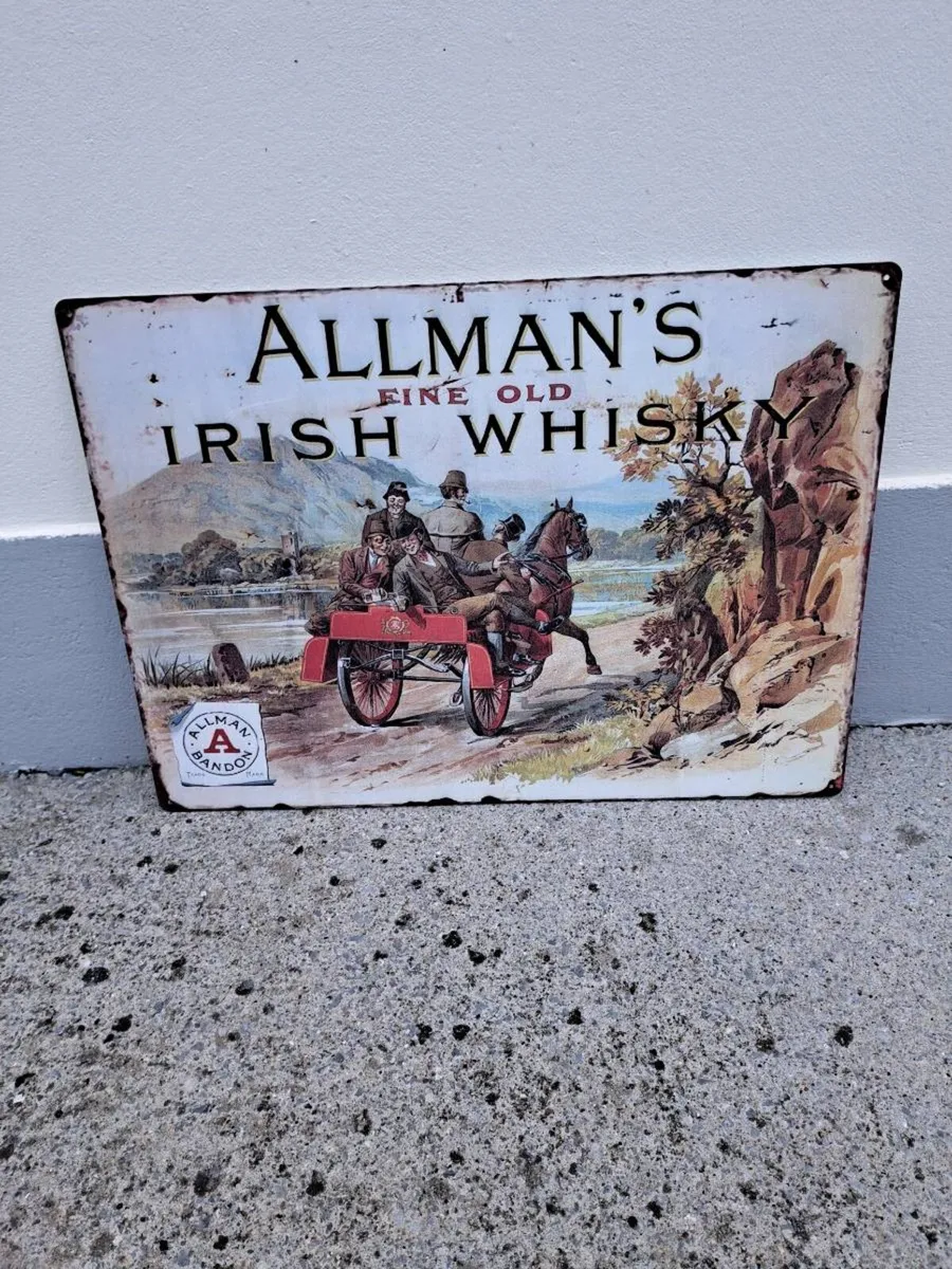 Allmans whiskey metal sign - Image 1