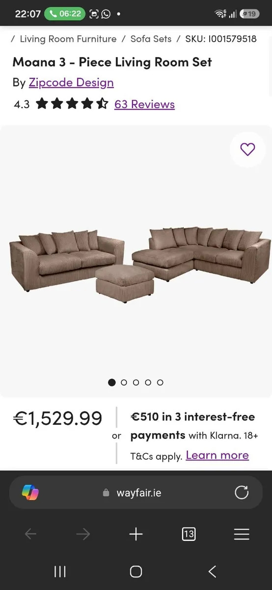 Three peice sofa set - Image 2
