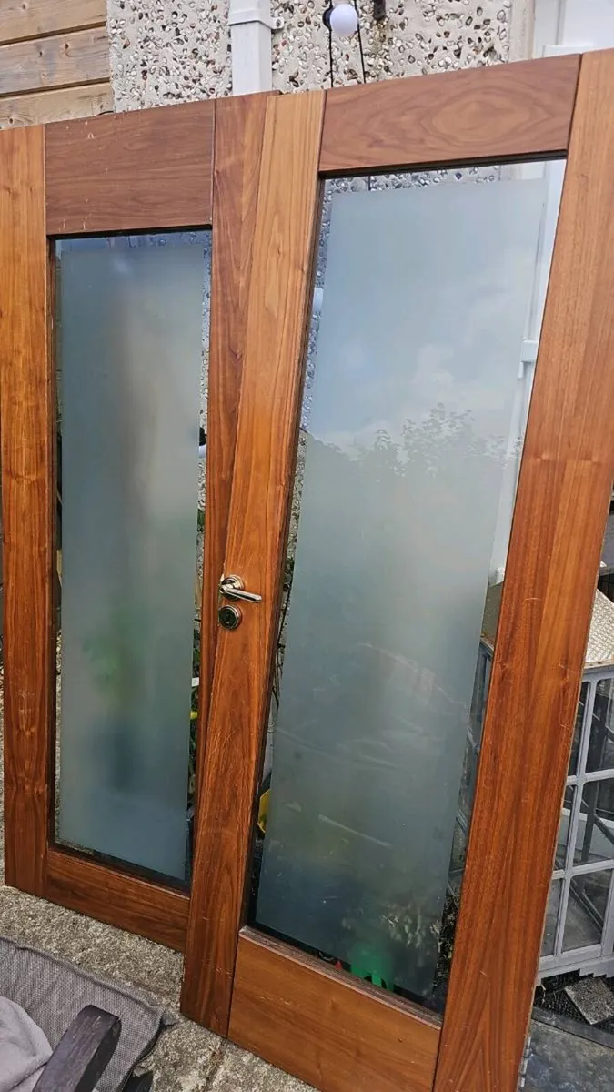 Indoor hardwood glass doors