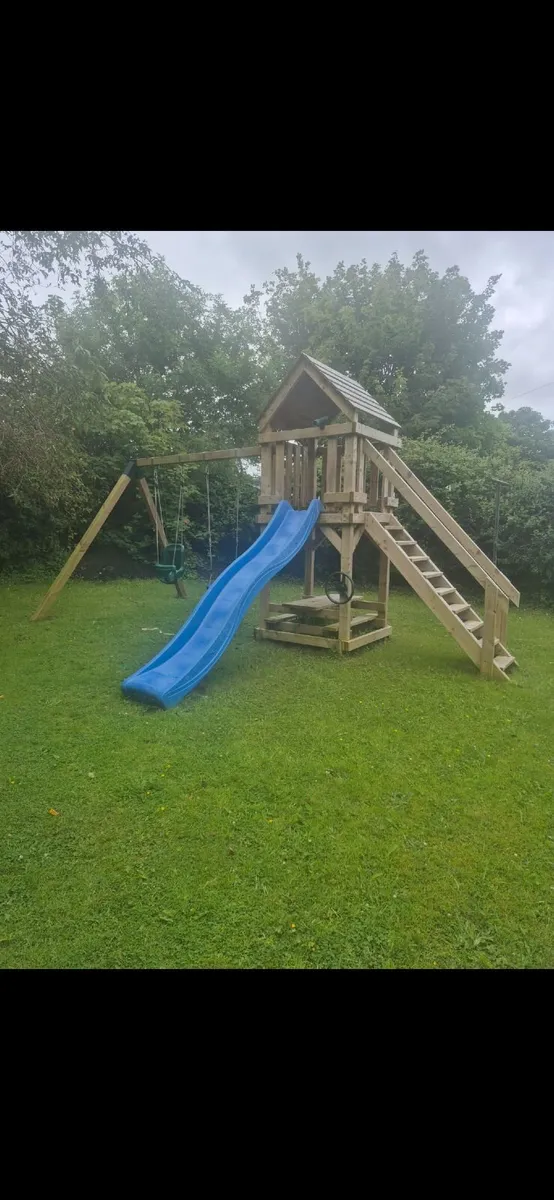 Childrens Swing Set, Wave Slide, Tower and Picnic - Image 1