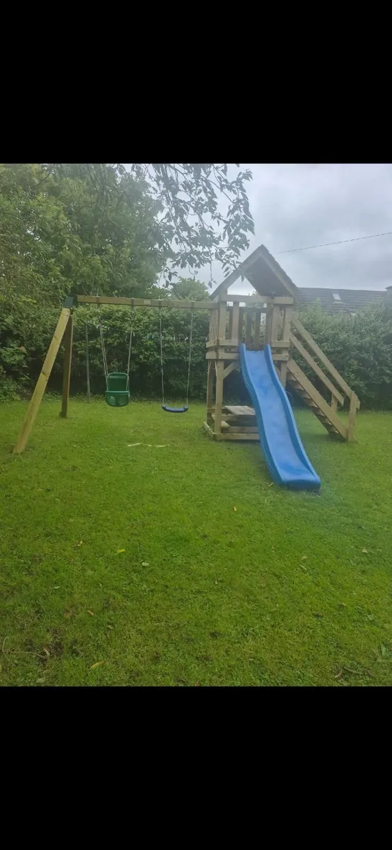 Childrens Swing Set, Wave Slide, Tower and Picnic - Image 2
