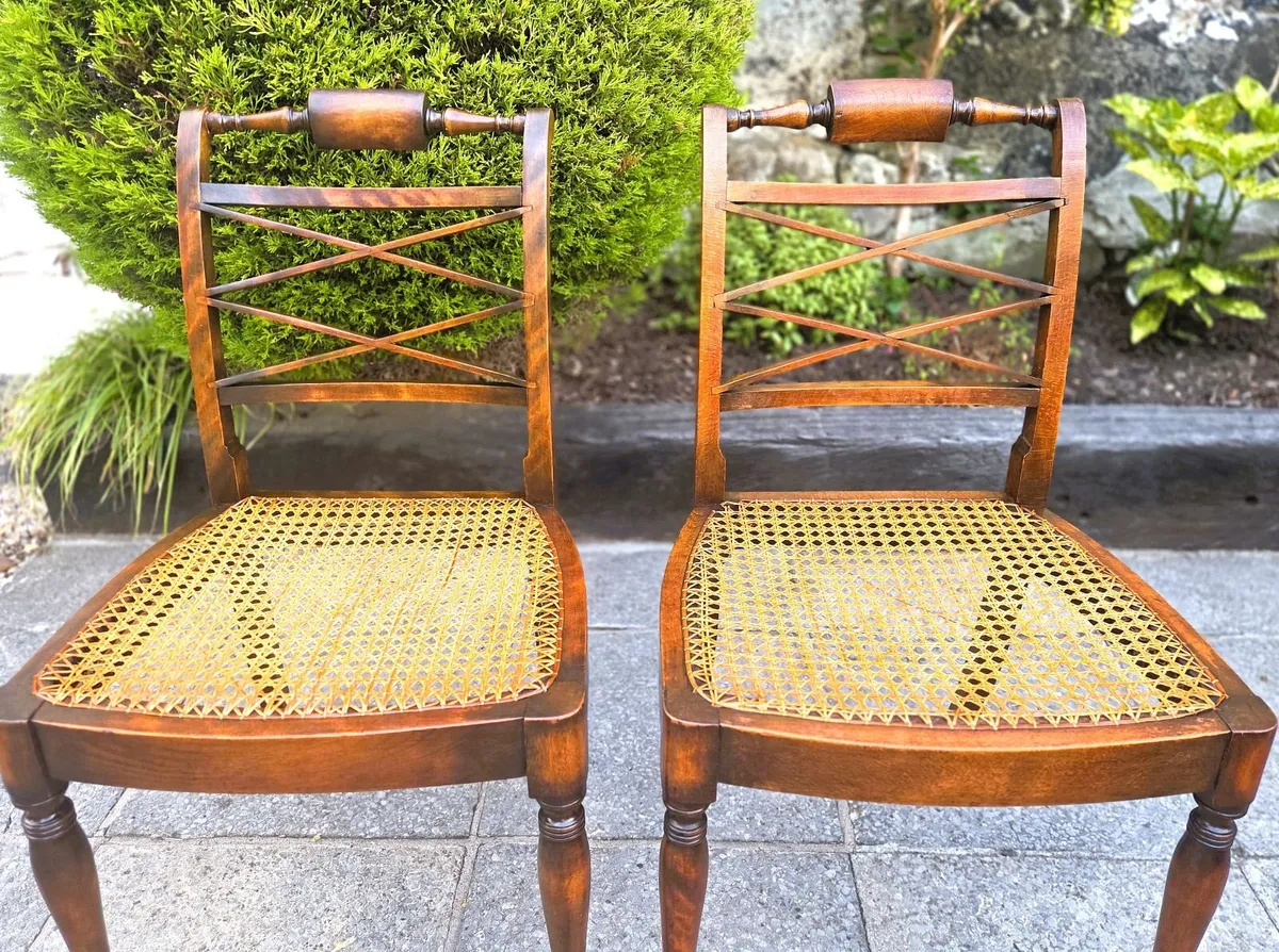 Victorian Cane Seat Chairs- Circa 1890 - Image 3