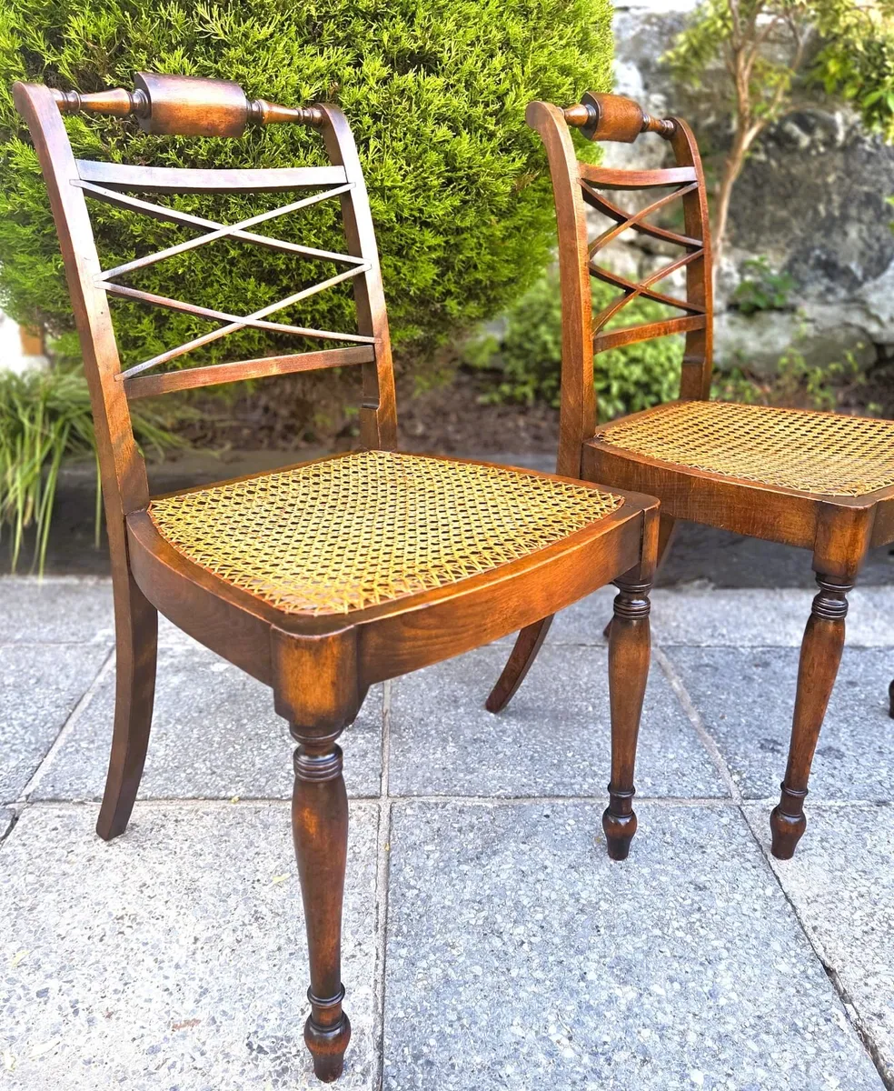 Victorian Cane Seat Chairs- Circa 1890 - Image 4