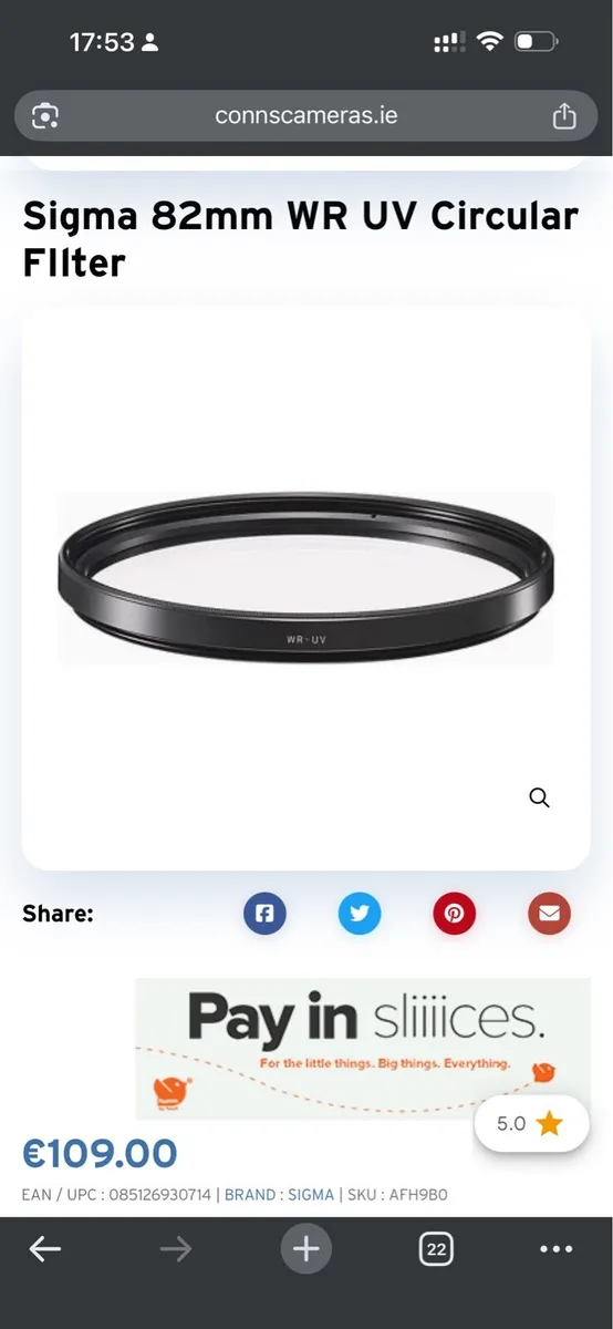 Sigma 77mm 82mm 92mm WR UV Circular FIlter - Image 3