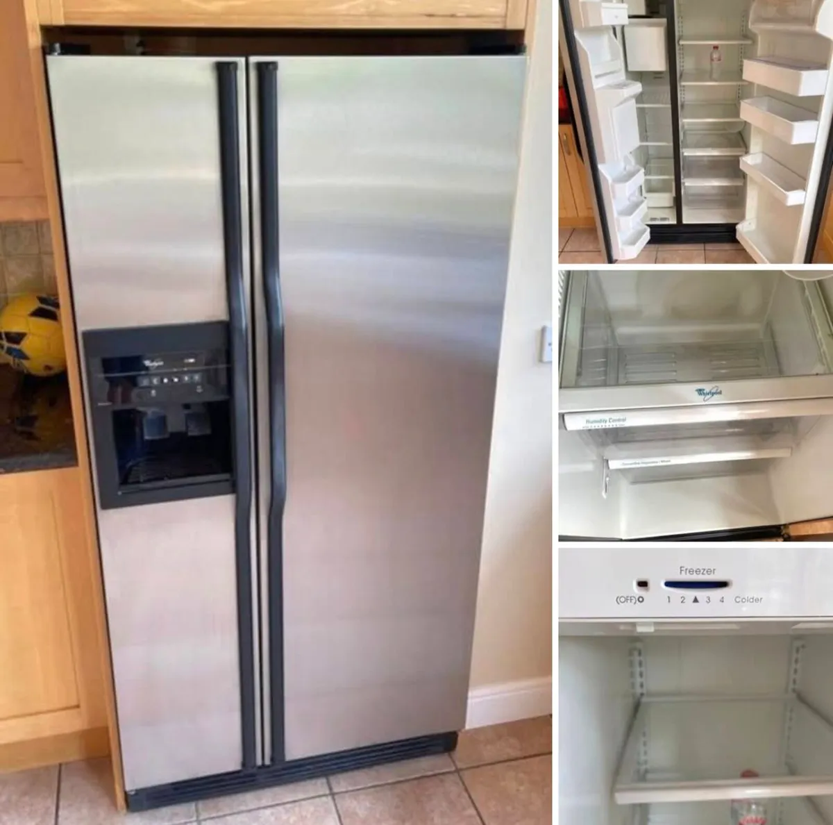WHIRLPOOL AMERICAN FRIDGE FREEZER WITH WATER AND I - Image 1