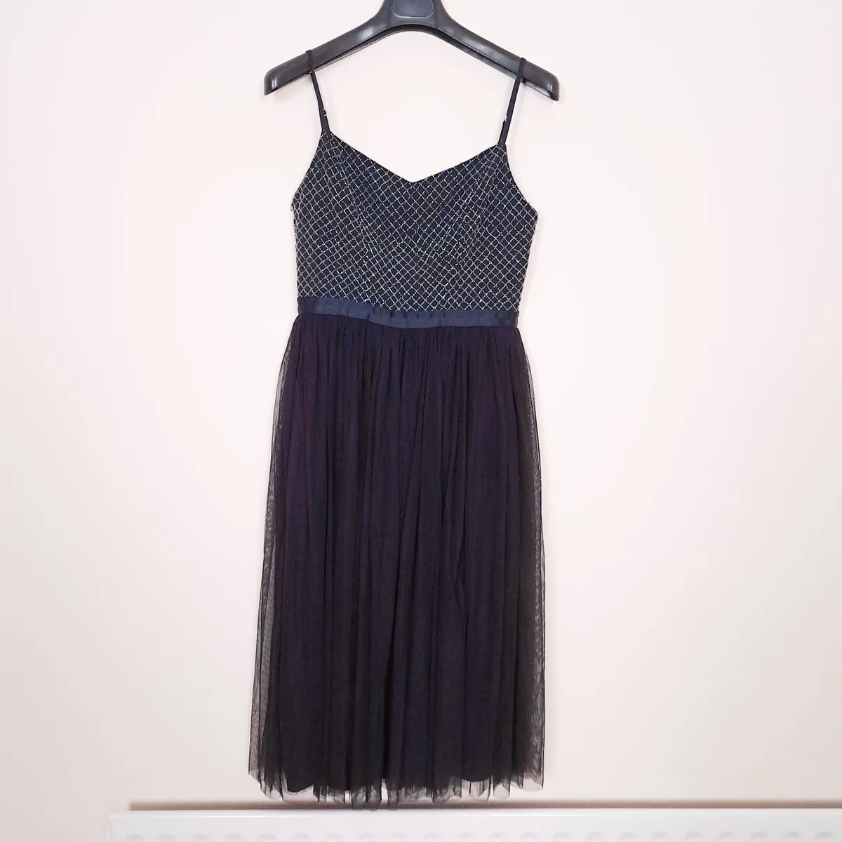 Needle & Thread Navy Sequin Mesh Tulle Dress 10UK - Image 1