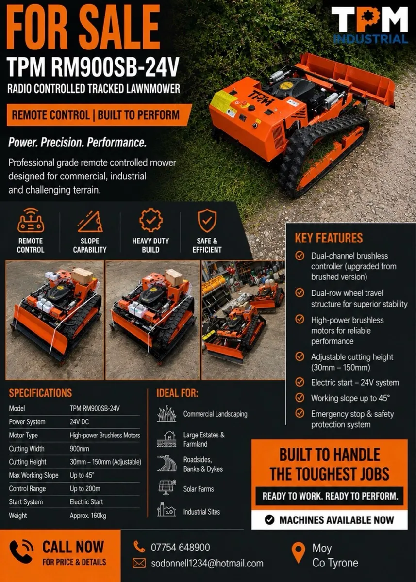 TPM 24 volt radio controlled tracked lawnmower - Image 1