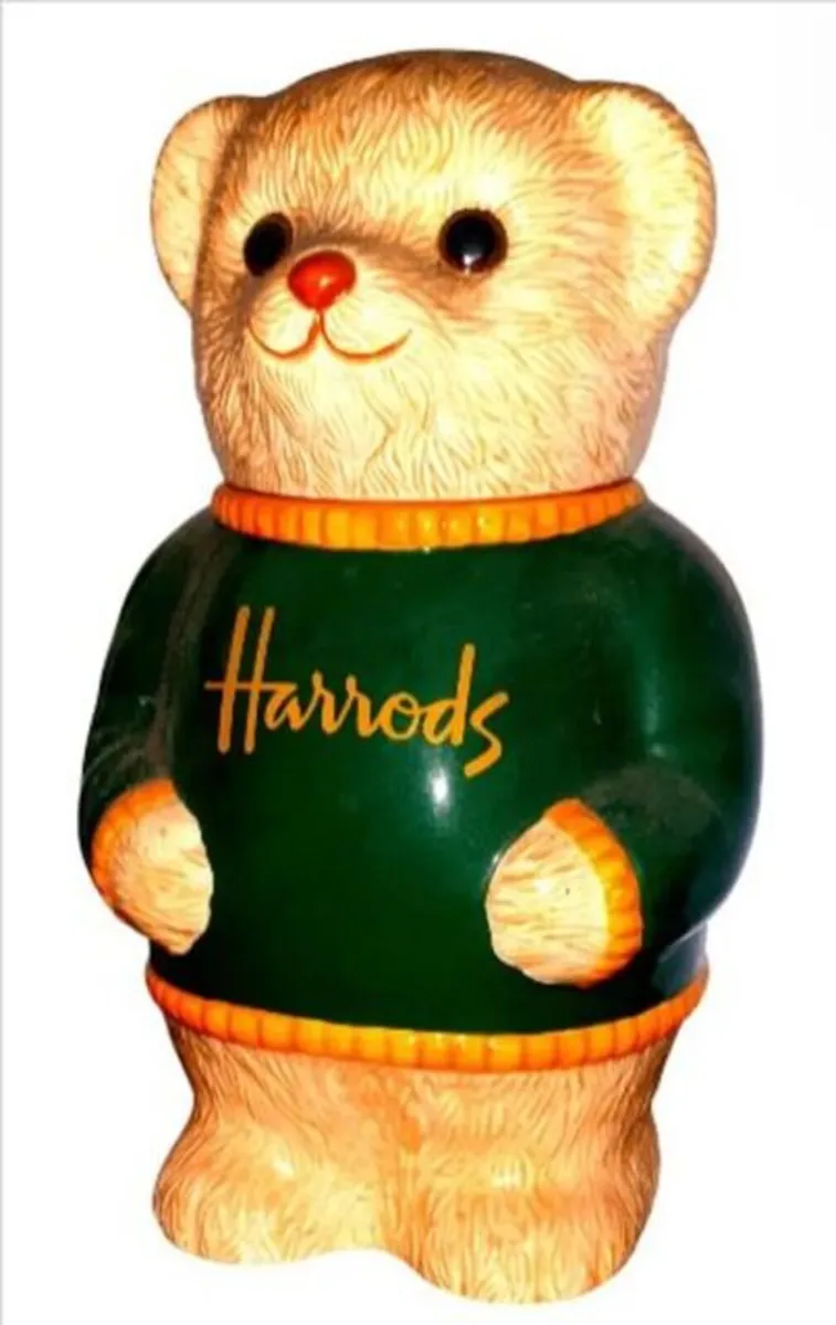 Vintage Harrods Ceramic Teddy Bear Cookie Jar - Image 1