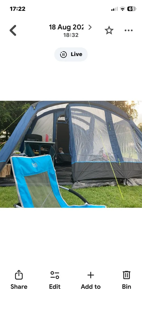 Flawless Kampa Croyde 6 Air Tent + Matching Carpet - Image 2