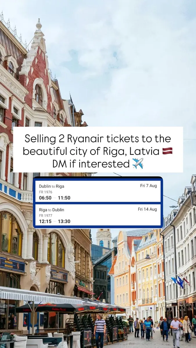 Dublin to Riga, Ryanair Return Tickets (7-14 Aug) - Image 2
