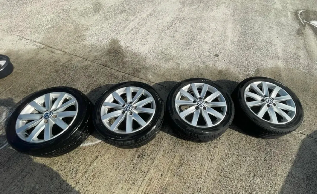 17" Volkswagen Alloy Wheels with Tyres - Image 1