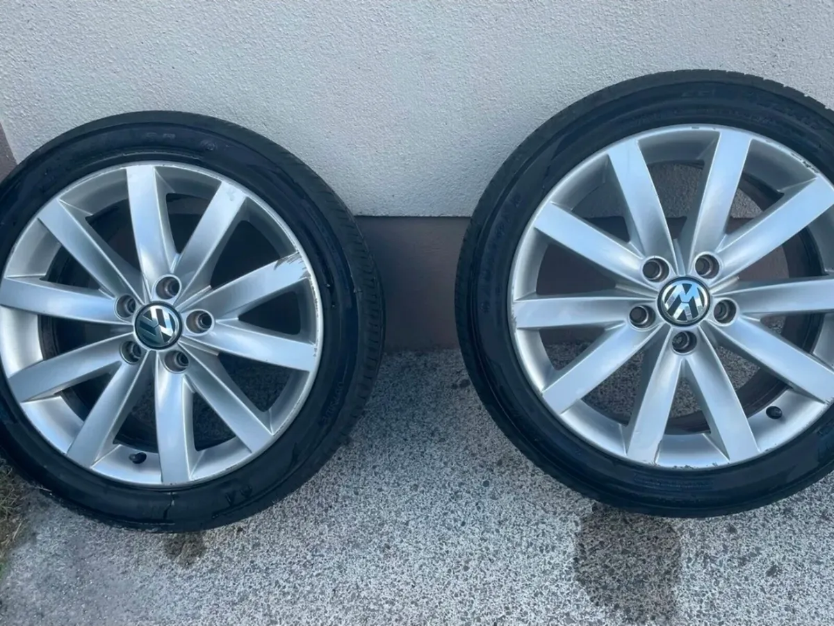 17" Volkswagen Alloy Wheels with Tyres - Image 2