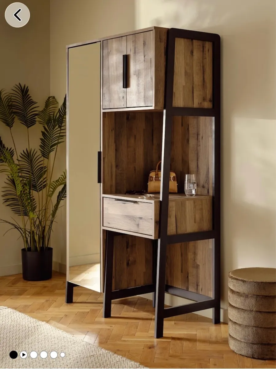 Dark Natural Bronx Mirrored wardrobe - Image 1