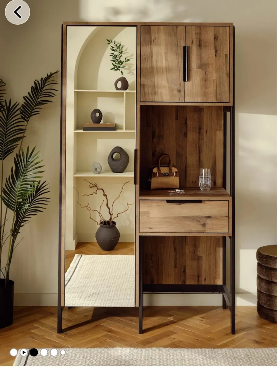 Dark Natural Bronx Mirrored wardrobe - Image 2