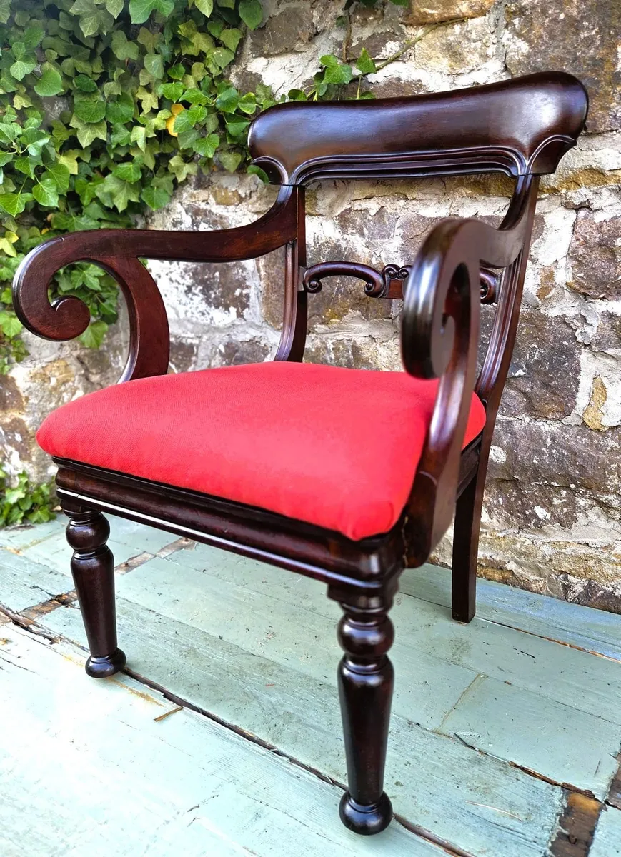 Georgian Scroll Armchair- Circa 1830 - Image 1