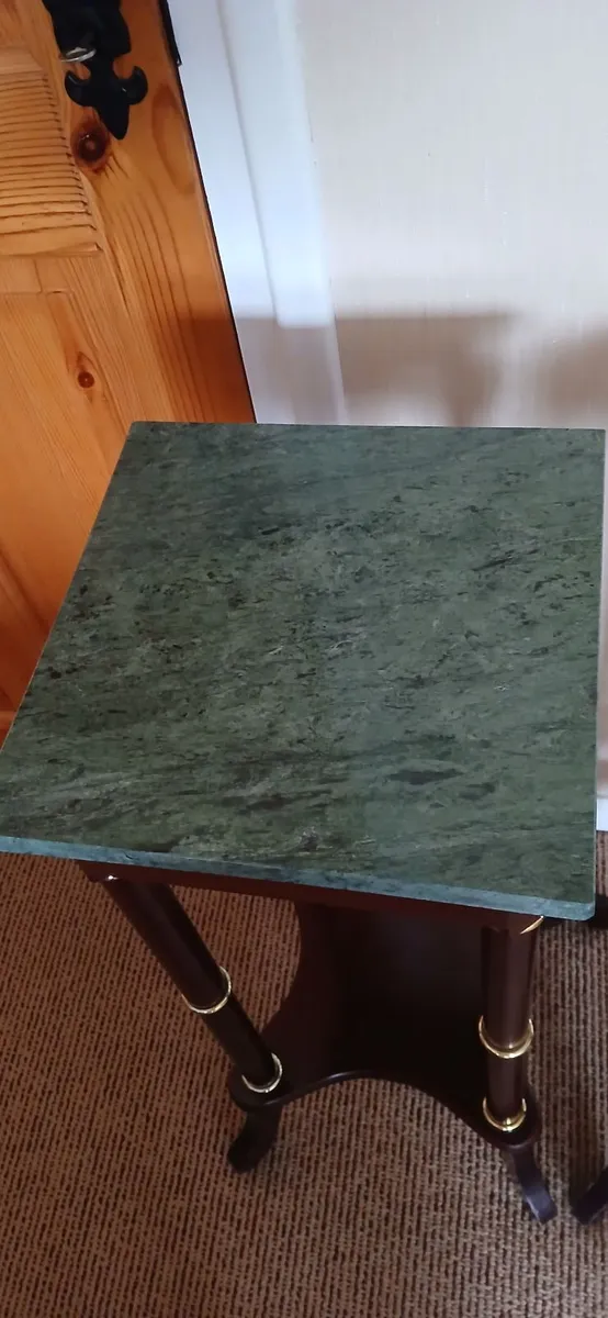 Pair of lovely vintage tables with marble tops. - Image 3