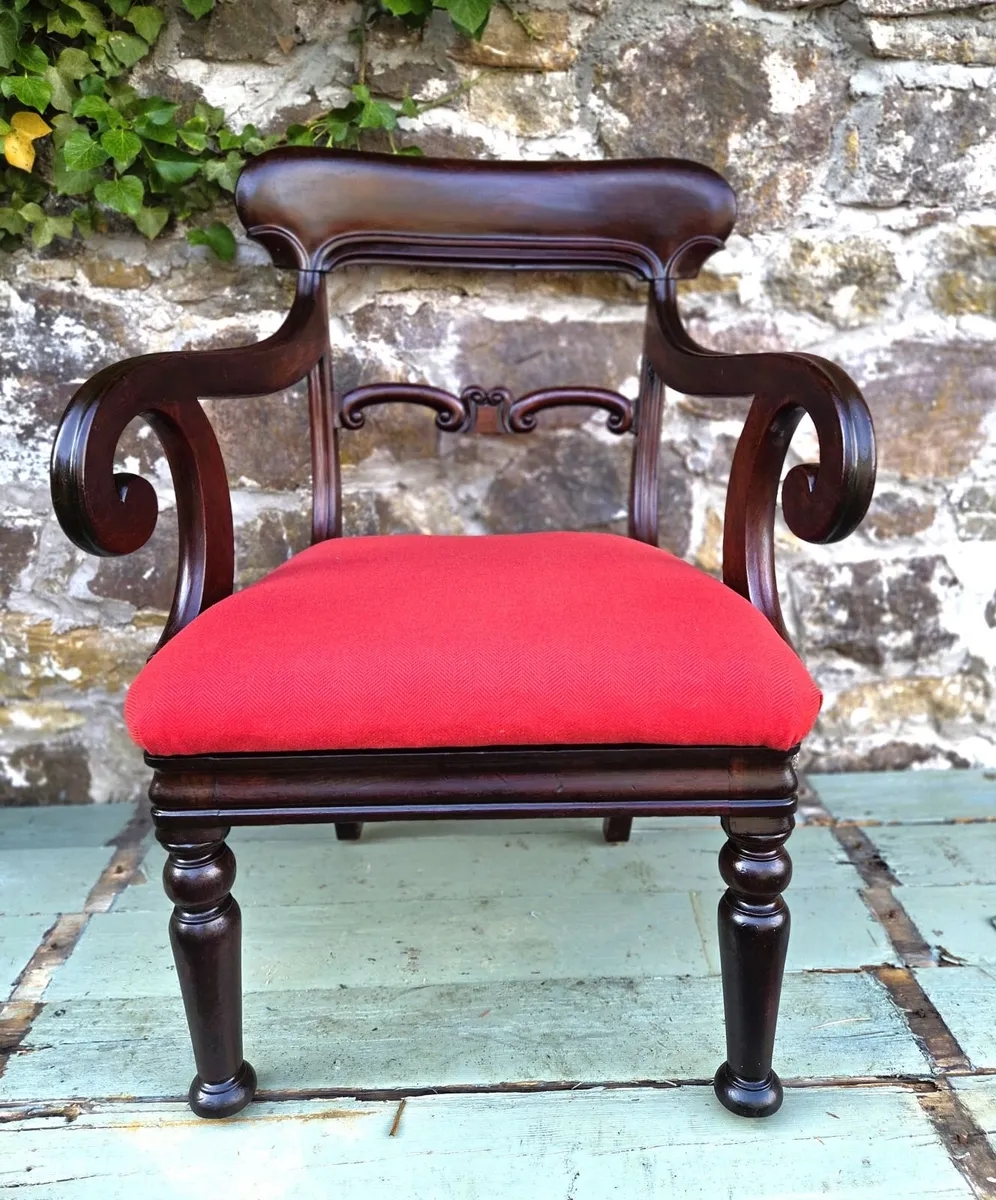 Georgian Scroll Armchair- Circa 1830 - Image 4