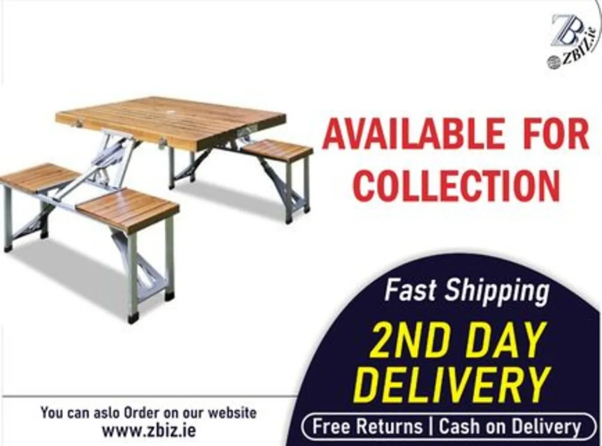 Foldable Aluminium Camping Table With Chairs - Image 1