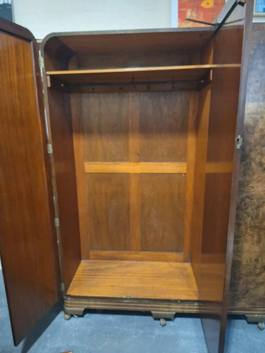 Antique c1930 walnut with geometric form - Image 2