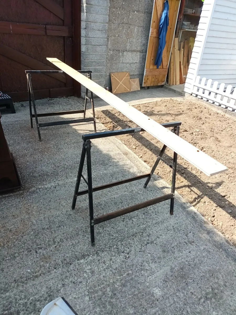 Foldable Trestles for Sawhorse or Stall Table - Image 1