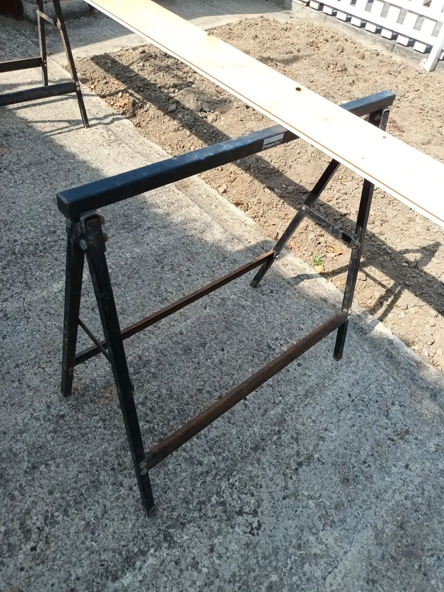 Foldable Trestles for Sawhorse or Stall Table - Image 2