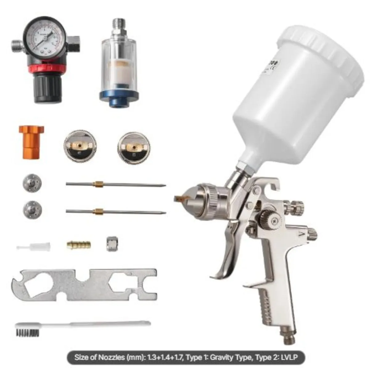 LVLP Air Spray Gun, Gravity Feed Paint Sprayer Gun - Image 1