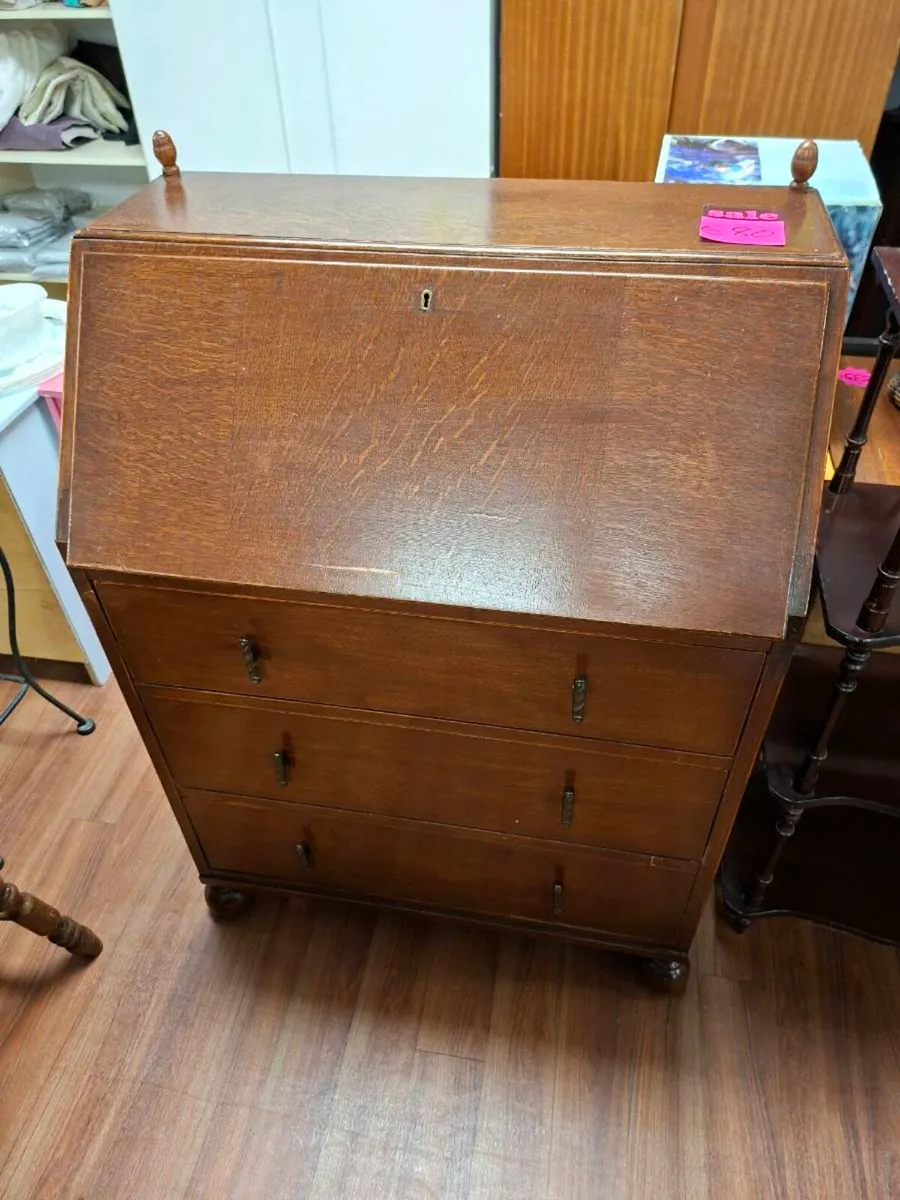 OLD STYLE WRITING DESK WITH STORAGE - Image 1