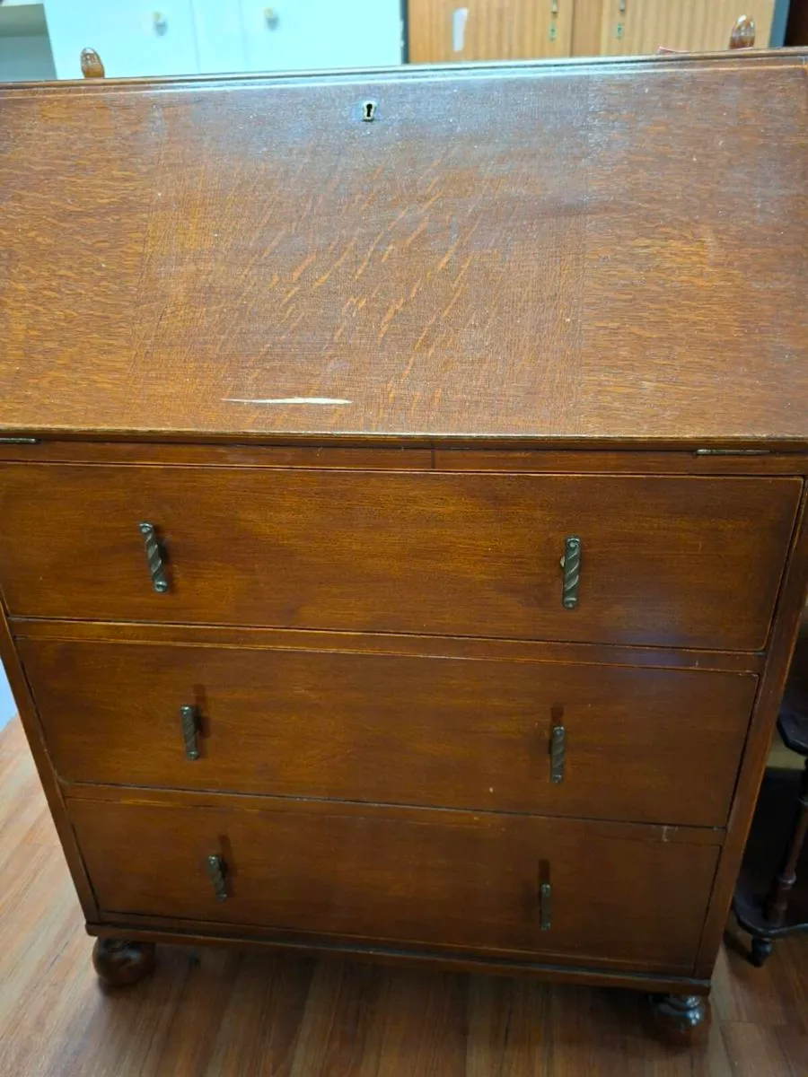 OLD STYLE WRITING DESK WITH STORAGE - Image 2