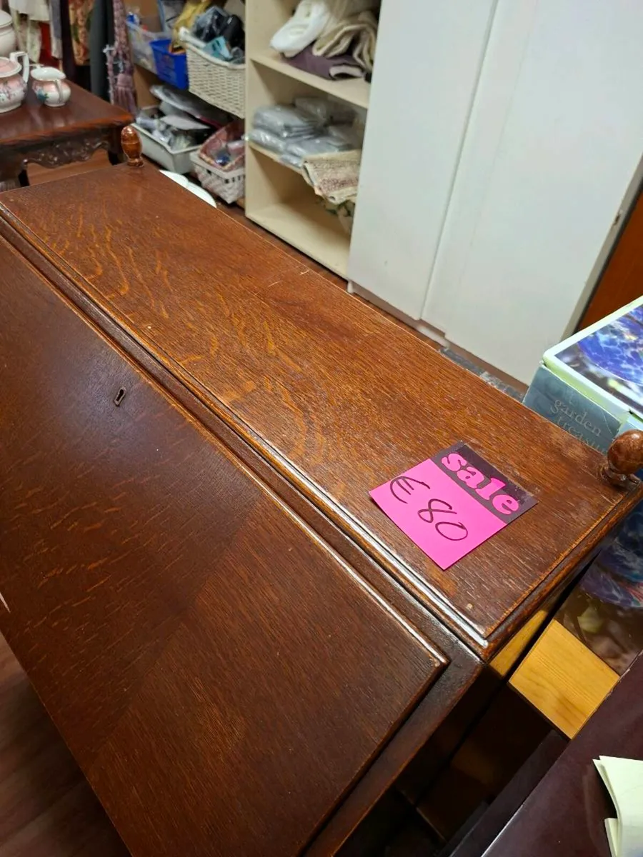 OLD STYLE WRITING DESK WITH STORAGE - Image 3