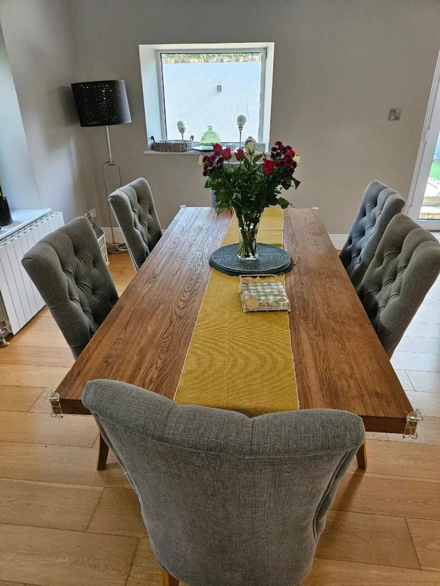 Oak Dining Table and Chairs - Image 1