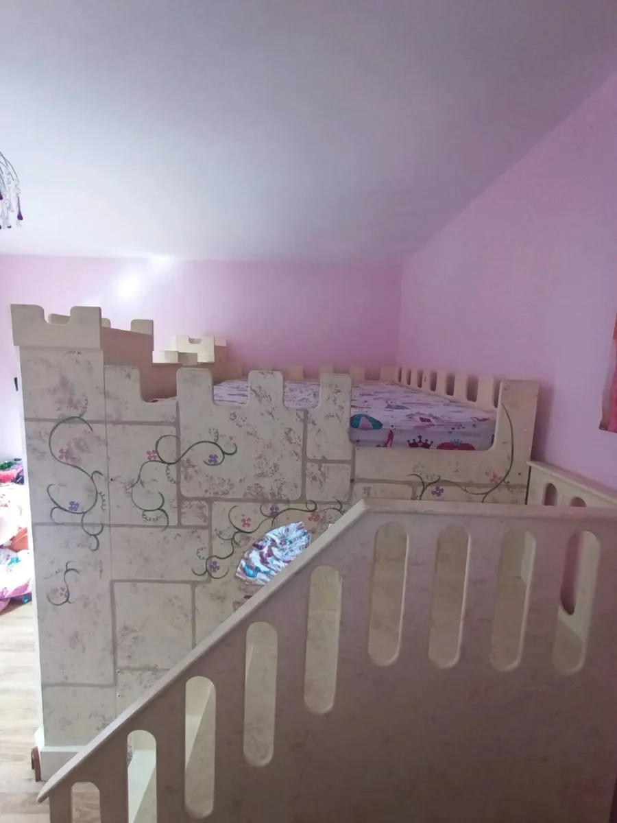 Castle-Themed Double Bunk Bed with Separate Stairs - Image 2