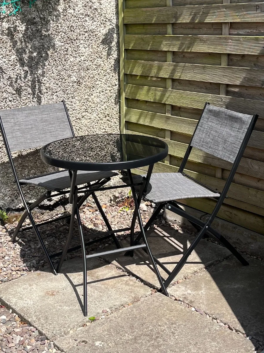 Folding Table & chairs garden/balcony set - Image 1