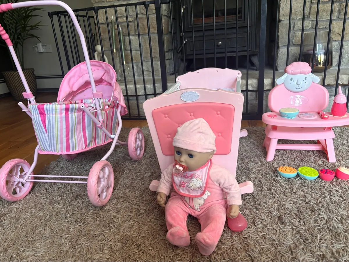 Baby Annabell doll, high chair & rocking crib - Image 2