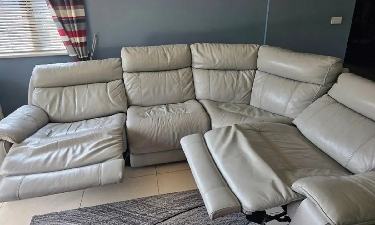L shaped leather couch for sale - Image 2