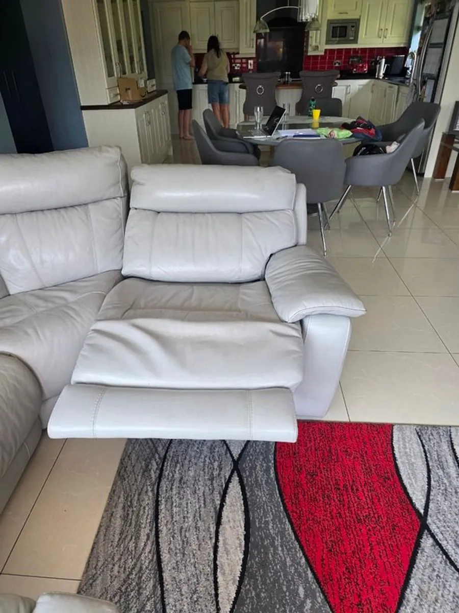 L shaped leather couch for sale - Image 3