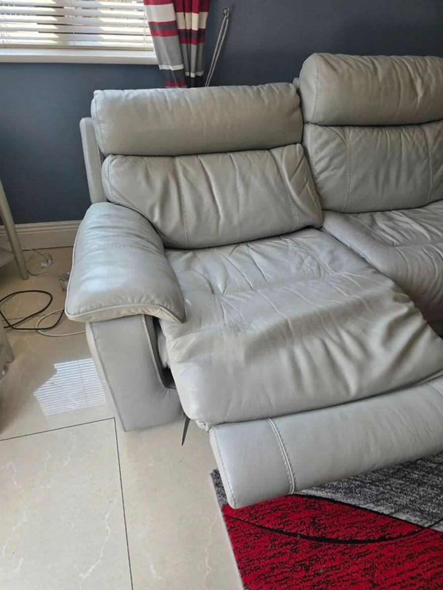 L shaped leather couch for sale - Image 4